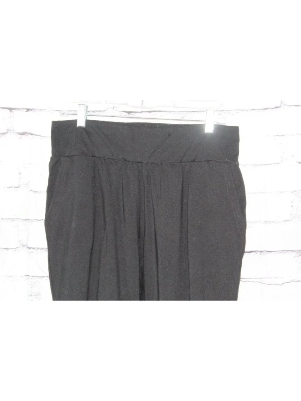 LL Bean Black Stretch Athletic Lounge Activewear Jogger Pants Size M Pet